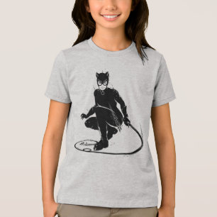 Catwoman Ink Brush Pose Tri-Blend Shirt