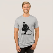 Catwoman Ink Brush Pose Tri-Blend Shirt (Voorkant volledig)