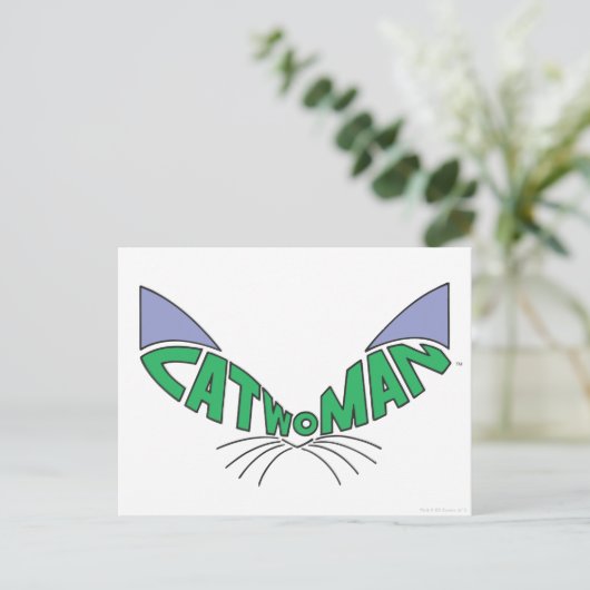 Catwoman Logo Green Briefkaart (Staand voorkant)