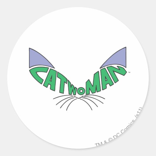 Catwoman Logo Green Ronde Sticker (Voorkant)