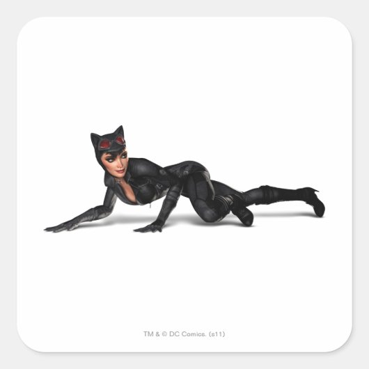 Catwoman Lurking Vierkante Sticker (Voorkant)