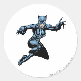 Catwoman met wetten ronde sticker