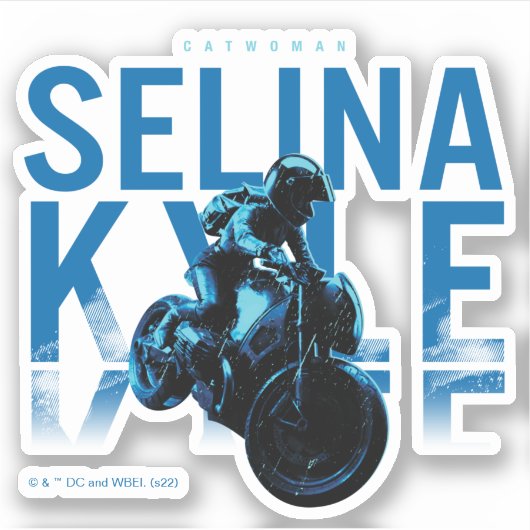 Catwoman Selina Kyle Motorcycle Sticker (Voorkant)