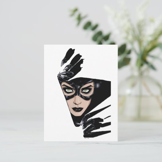 Catwoman The Claws Are Out Cover Illustration Briefkaart (Staand voorkant)