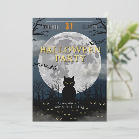 Caty Halloween Party Kaart (Staand voorkant)