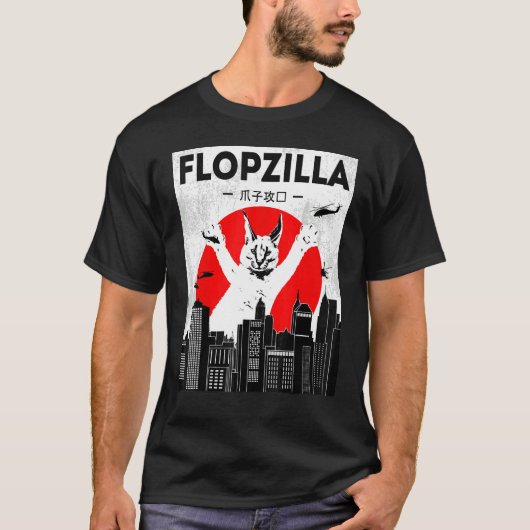 Catzilla big floppa meme Flopzilla Caracal Cat T-shirt (Voorkant)