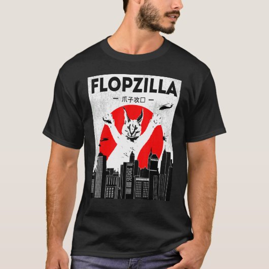 Catzilla big floppa meme Flopzilla Caracal Cat T-shirt (Voorkant)