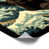 Catzilla Cat Art Grappige Kat Japans voor Mannen V Poster (Hoek)