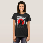 Catzilla Cat Cat Black Cat Halloween T-shirt (Voorkant volledig)