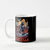 Catzilla Cat City Skyline Grappig Koffiemok (Links)