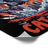 Catzilla Cat City Skyline Grappig Poster (Hoek)