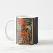 Catzilla Cat Japanese Art Funny Cat For Men Women  Koffiemok (Links)