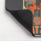 Catzilla Cat Japanese Art Funny Cat For Men Women  Muismat (Hoek)