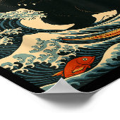 Catzilla Cat Japanese Art Funny Cat For Men Women  Poster (Hoek)