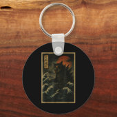 Catzilla Cat Japanese Art Funny Cat For Men Women Sleutelhanger (Voorkant)