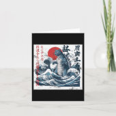 Catzilla Cat Japanese Art Funny Cat Kaart (Voorkant)