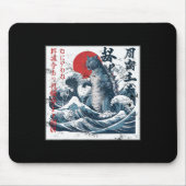  Catzilla Cat Japanese Art Funny Cat Muismat (Voorkant)