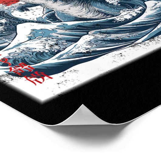 Catzilla Cat Japanese Art Funny Cat Poster (Hoek)