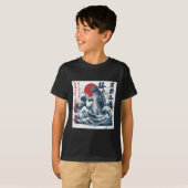  Catzilla Cat Japanese Art Funny Cat T-shirt (Voorkant volledig)