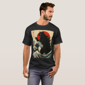 Catzilla Cat Japanese Art Funny Gifts for Men Wome T-shirt (Voorkant volledig)