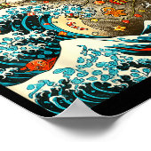 Catzilla Cat Japanese Art Funny Xmas For Men Women Poster (Hoek)