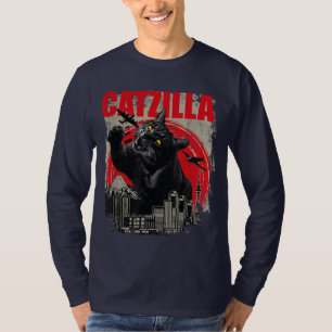  Catzilla Cat Japanese Art Grappige Kattencadeaus T-shirt