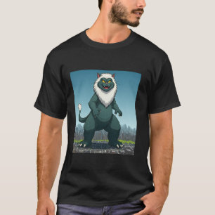 Catzilla Cat Japanese Funny Cat Art Mannen Vrouwen T-shirt