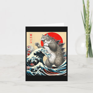 Catzilla Cat Japanse kunst Kaart