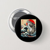 Catzilla Cat Japanse kunst Ronde Button 5,7 Cm (Voorkant /achterkant)