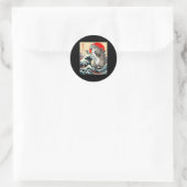 Catzilla Cat Japanse kunst Ronde Sticker (Tas)