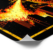 Catzilla Cat Monster Funny Japanese Parody Women M Poster (Hoek)