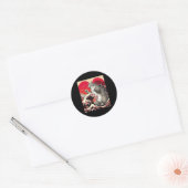 Catzilla Cat Valentijn Japanese Art Funny Cat Gift Ronde Sticker (Envelop)