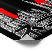 Catzilla Cute Art Japans Kat Spul Voor Kat Liefheb Poster (Hoek)