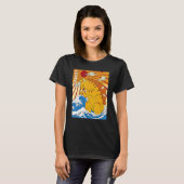 Catzilla Cute Cat Japanse Sunset T-shirt (Voorkant volledig)