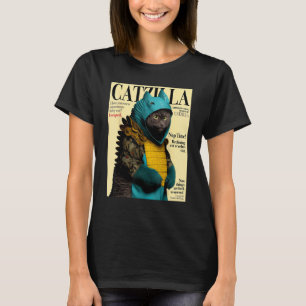 Catzilla - Cute Cat Magazine Cover Catzilla Grafis T-shirt
