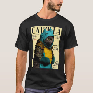 Catzilla - Cute Cat Magazine Cover Catzilla Grafis T-shirt