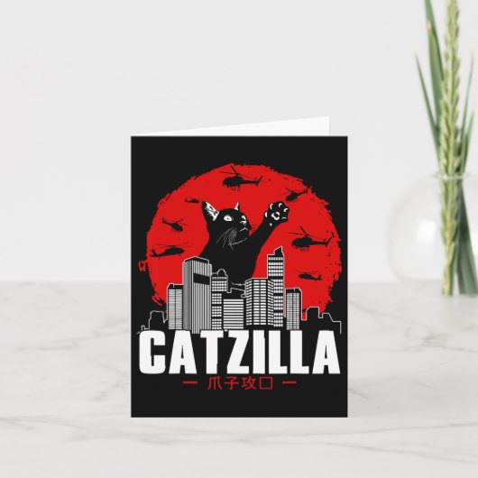 Catzilla Cute Kat Spullen Voor Kat Liefhebber Kaart (Voorkant)