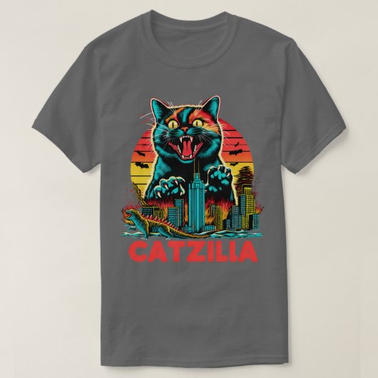 CATZILLA, de felle Feline Overlord T-shirt (Design voorkant)
