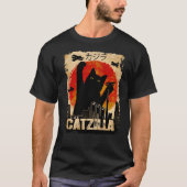  Catzilla Funny Black Cat T-Shirt Premium T (Voorkant)
