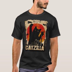  Catzilla Funny Black Cat T-Shirt Premium T