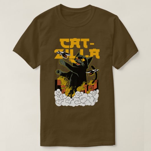 CATZILLA Funny Cat Gezegde Kitten Monster Tomcat T-shirt (Design voorkant)
