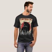 Catzilla Funny Cat Japans Sunset Kitten T-shirt (Voorkant volledig)