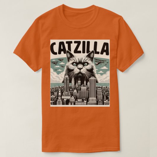 Catzilla Funny Cat Kitten Design 1 T-shirt (Design voorkant)