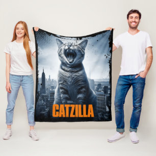 Catzilla Funny Cat Meme Fleece Deken