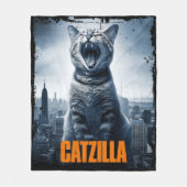 Catzilla Funny Cat Meme Fleece Deken (Voorkant)