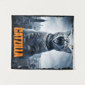 Catzilla Funny Cat Meme Poster Tapestry Wandkleed (Voorkant (horizontaal))