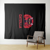 Catzilla Funny Cat Monster Wandkleed (In Situ (horizontaal))