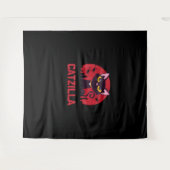 Catzilla Funny Cat Monster Wandkleed (Voorkant (horizontaal))