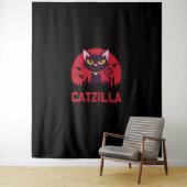 Catzilla Funny Cat Monster Wandkleed (In situ)
