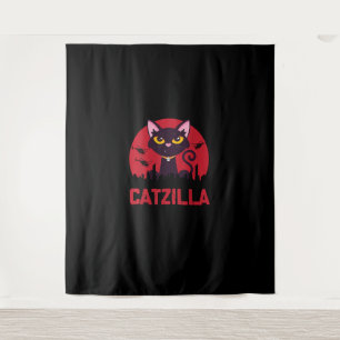 Catzilla Funny Cat Monster Wandkleed